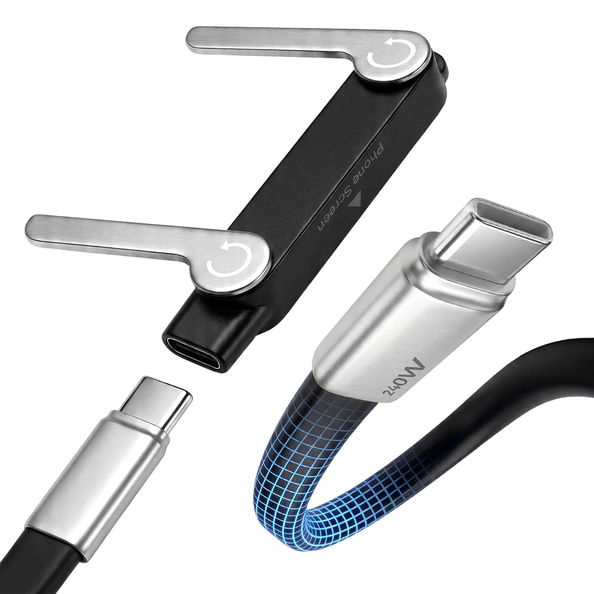 2-in-1 Type-C Charging Cable With Foldable Stand