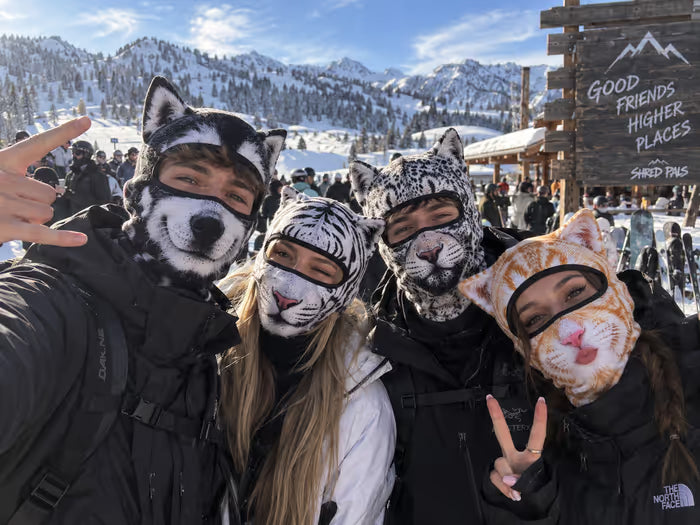 π± 3D Visual effects Cat Ski Balaclava β Eye-Catching Animal Face Mask for Outdoor Fun!