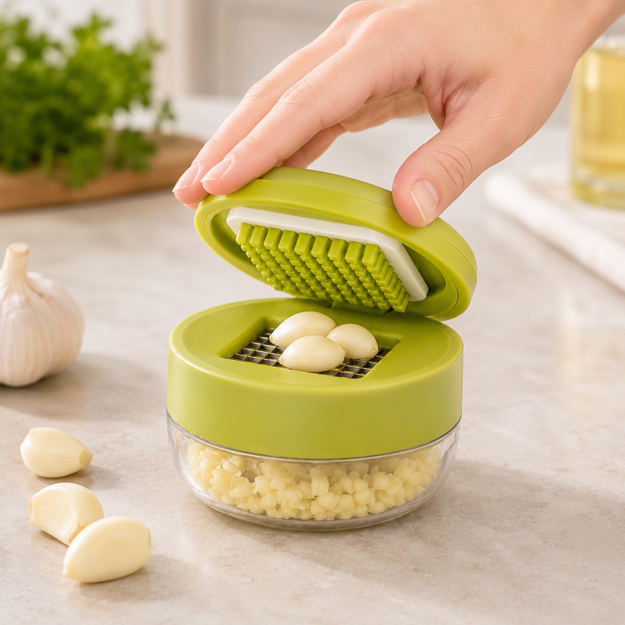 Compact Manual Garlic Chopper