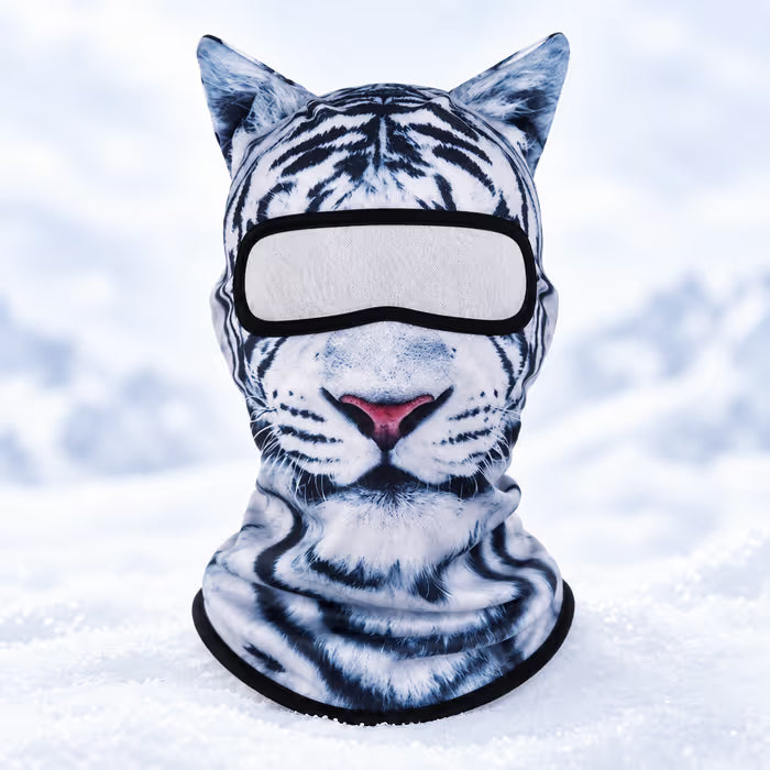 🐱 3D Visual effects Cat Ski Balaclava – Eye-Catching Animal Face Mask for Outdoor Fun!