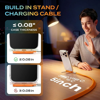 2-in-1 Type-C Charging Cable With Foldable Stand