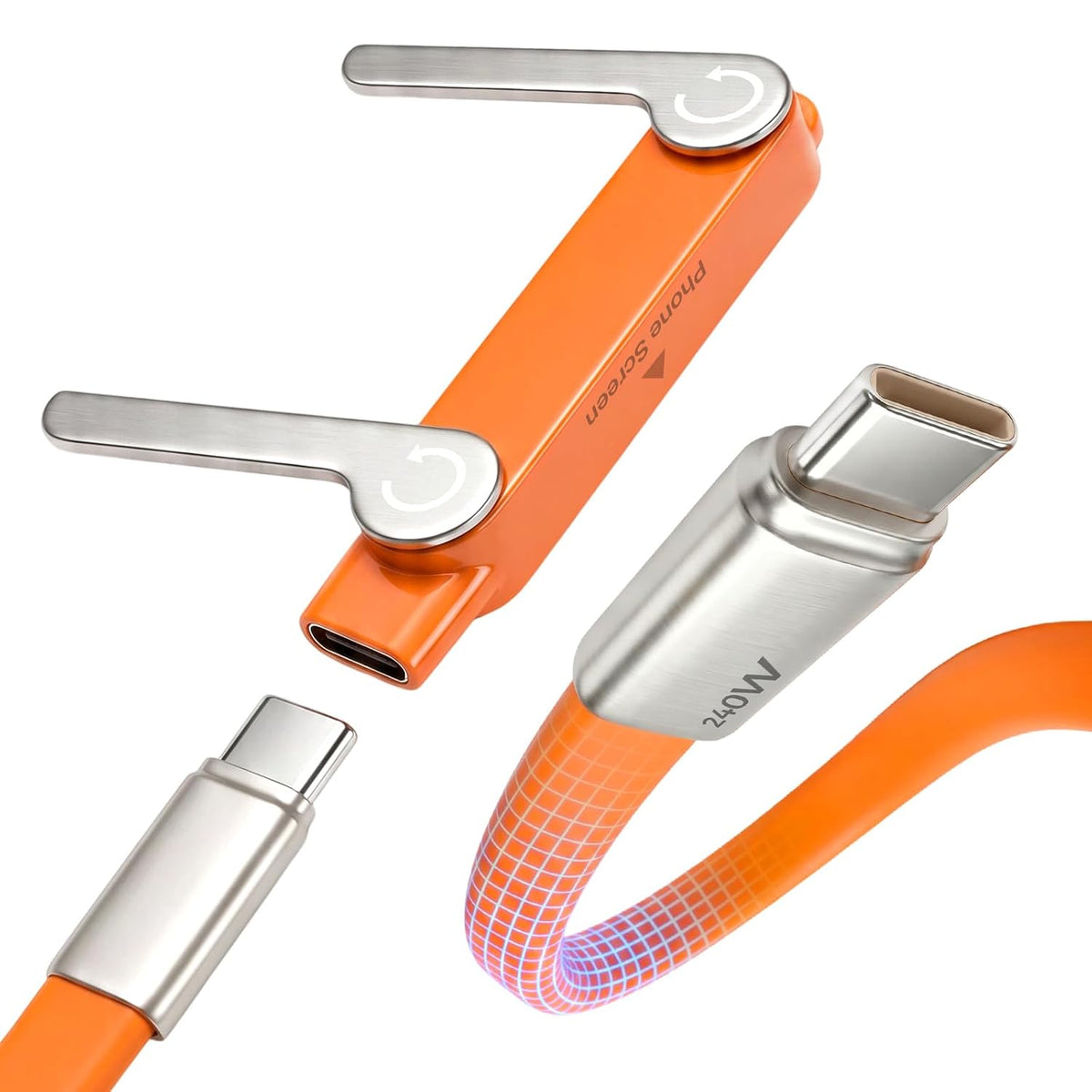 2-in-1 Type-C Charging Cable With Foldable Stand
