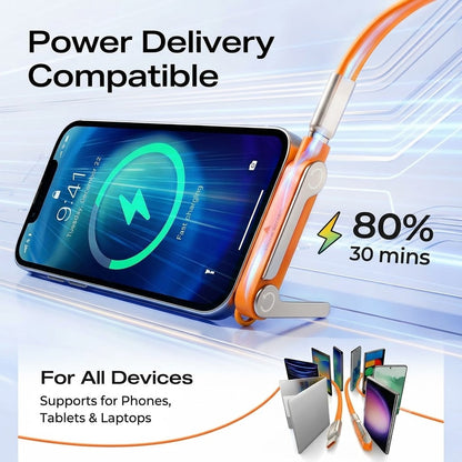 2-in-1 Type-C Charging Cable With Foldable Stand