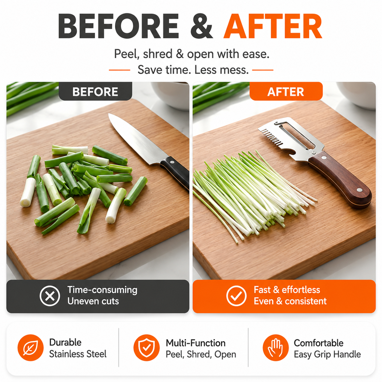 Biancat® 3-in-1 QuickPrep Vegetable Peeler & Cutter