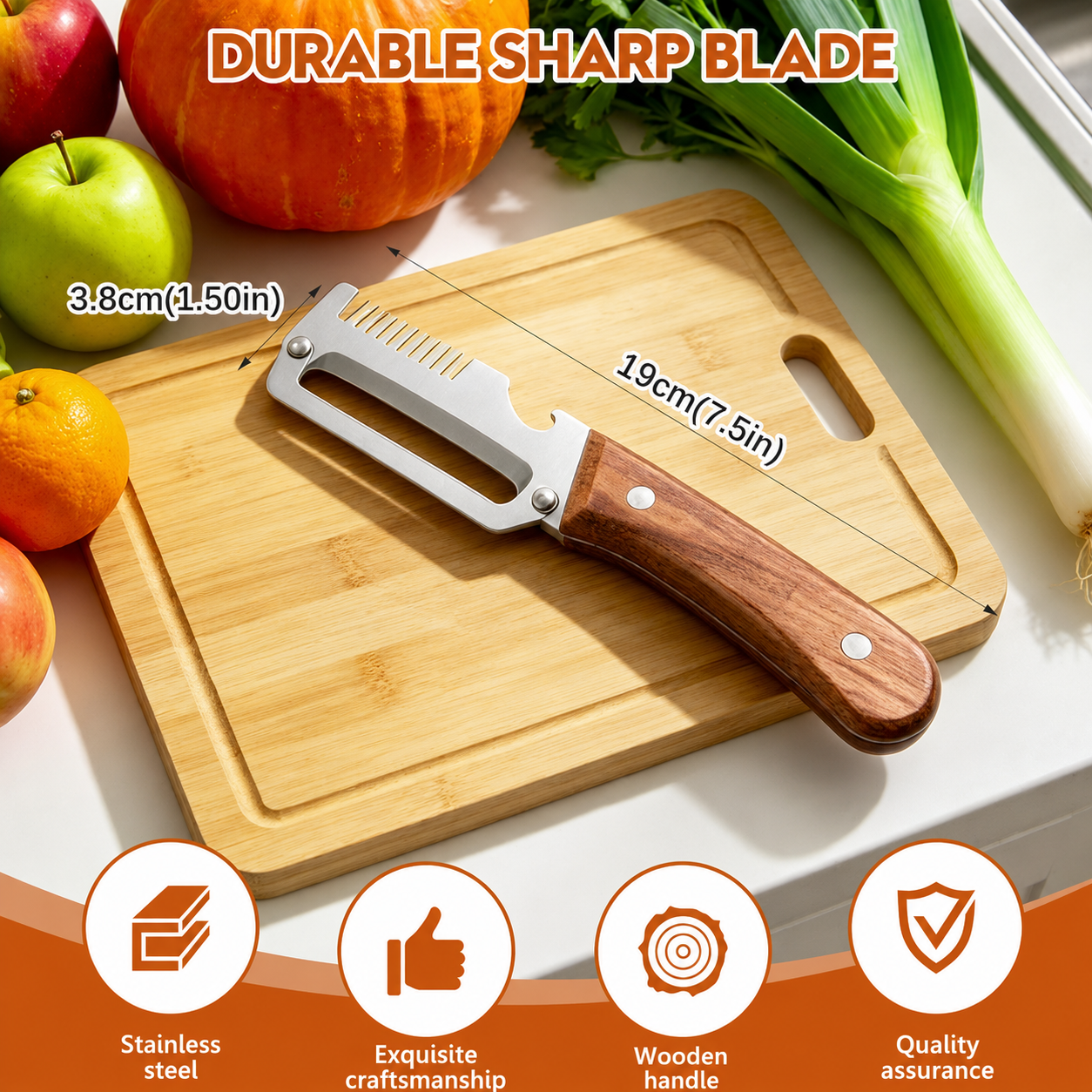 Biancat® 3-in-1 QuickPrep Vegetable Peeler & Cutter