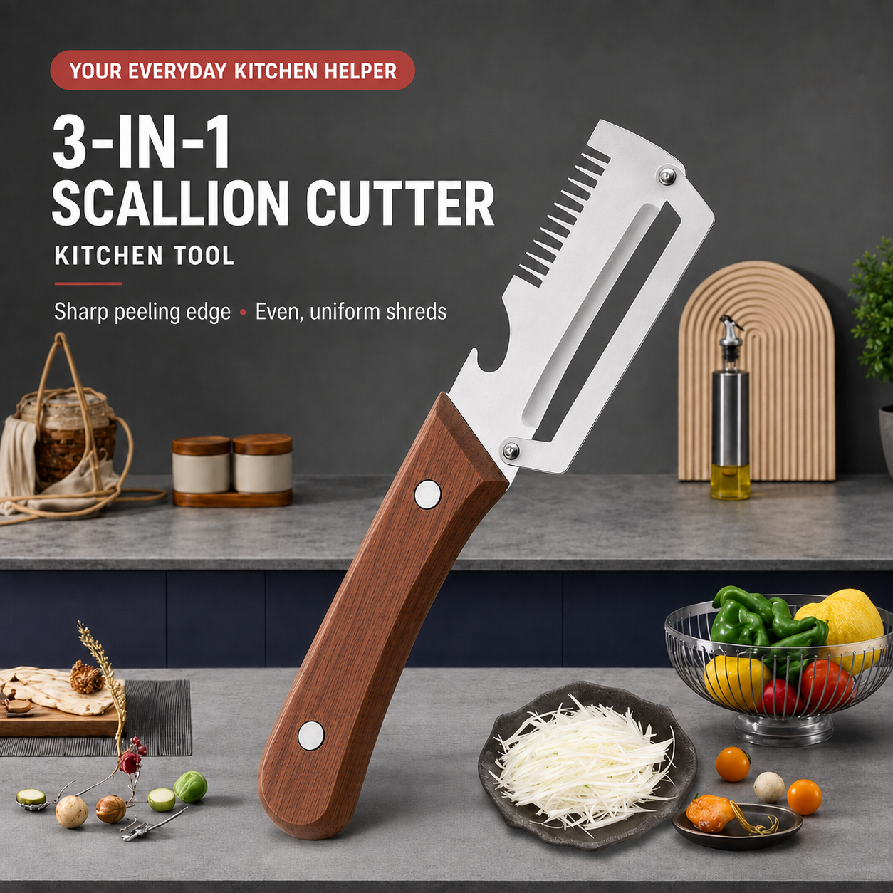 Biancat® 3-in-1 QuickPrep Vegetable Peeler & Cutter