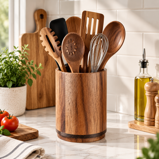 Wooden Utensil Holder